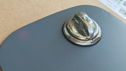 1969-71 Datsun 240z Series 1 Gas Door + Lock Knob OEM Blasted + Primered